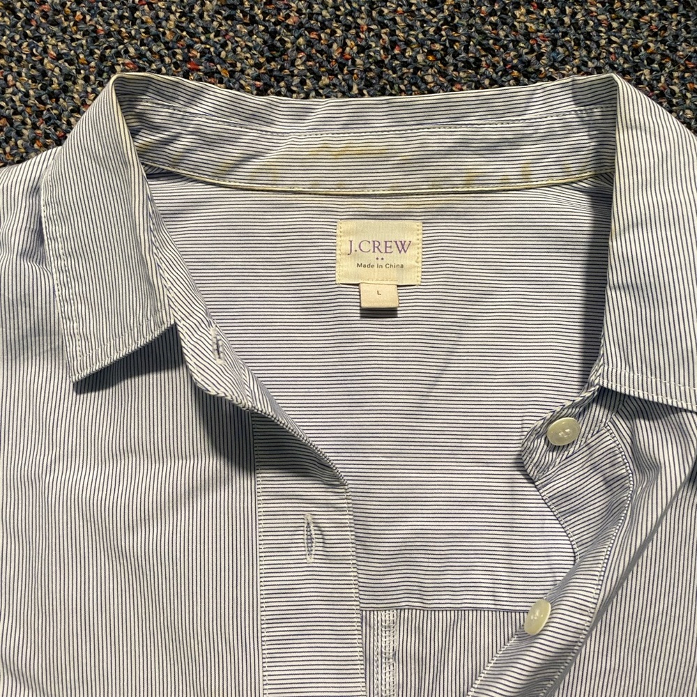 J. Crew Striped Blue Button-Up Shirt - Picture 2 of 3